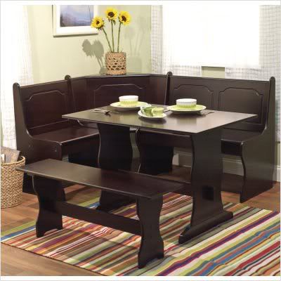 Kitchen Table Sets  Bench on Set Which Includes A Kitchen Table  Corner Nook And Bench Set  Mdf
