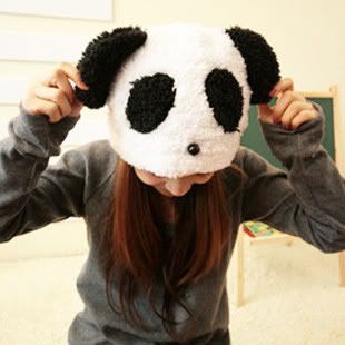 Cute Furry Panda Beanie Hat