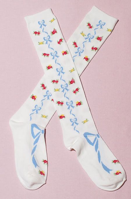 Secret Shop Flower Bow Lolita Socks