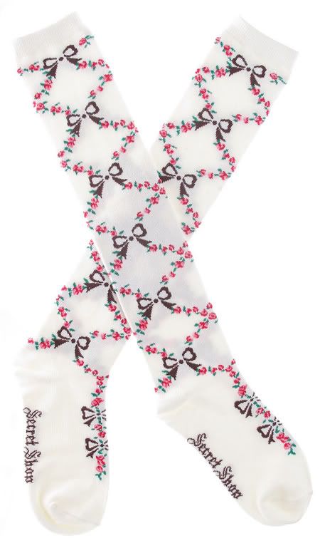 Secret Shop Flower Bow Lolita Socks