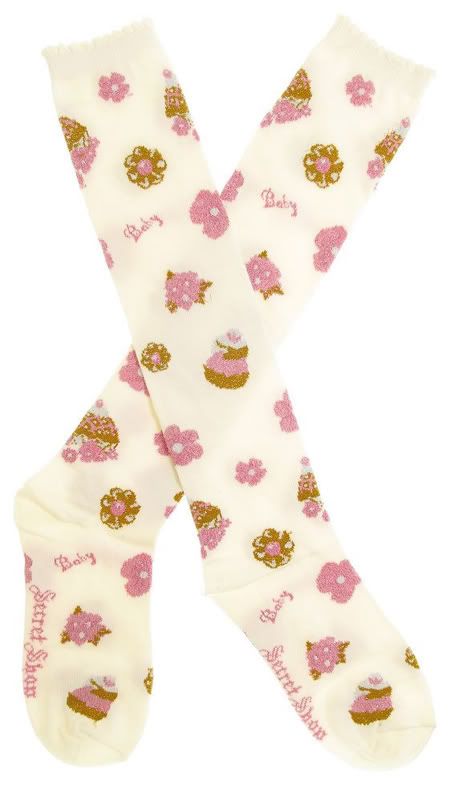 Secret Shop Flower & Cake Knee Socks