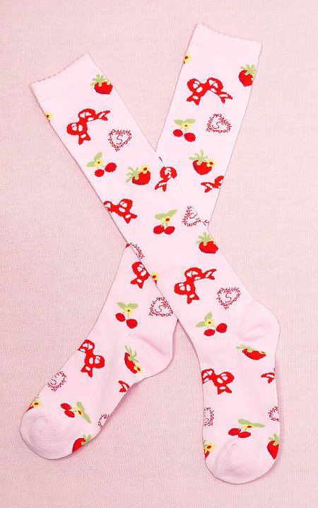 Secret Shop Cherry Strawberry Sweet Lolita Socks