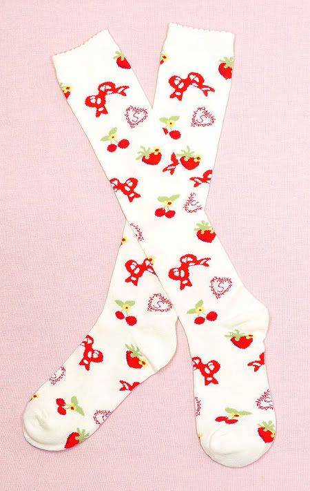 Secret Shop Cherry Strawberry Sweet Lolita Socks