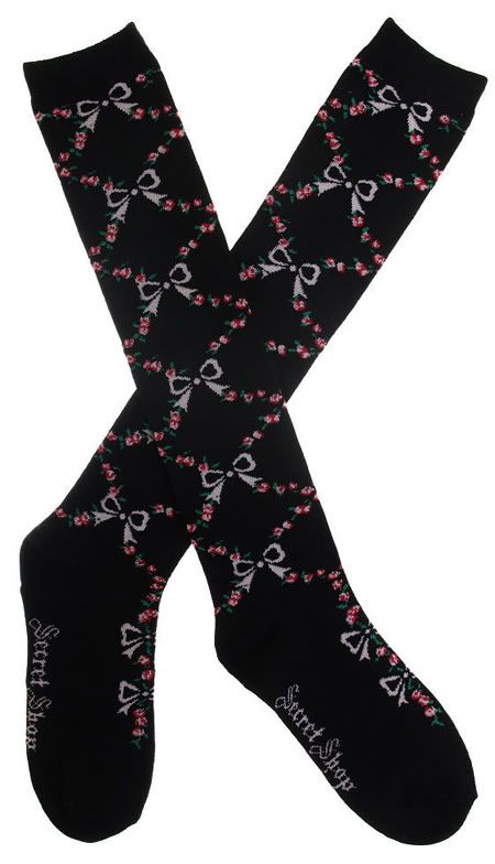 Secret Shop Flower Bow Lolita Socks