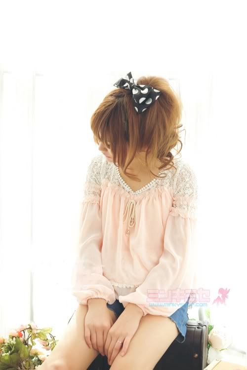 Stunning Shoulder Lace Chiffon Blouse