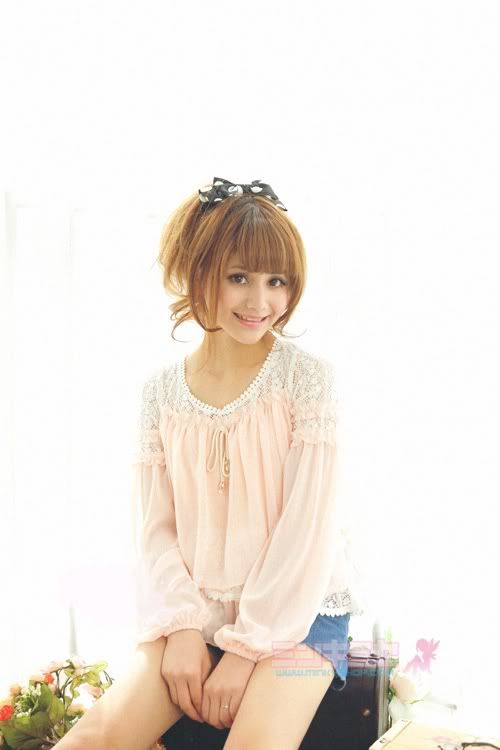 Stunning Shoulder Lace Chiffon Blouse