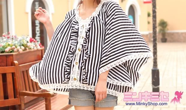 Sweet Holiday Striped Cape
