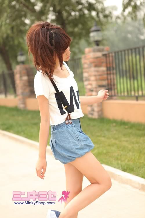 Casual Tee Shirt & Denim Shorts