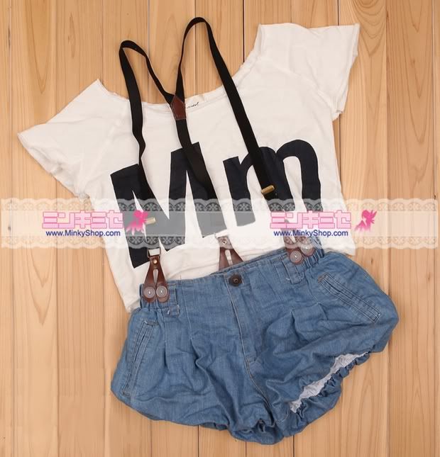 Casual Tee Shirt & Denim Shorts