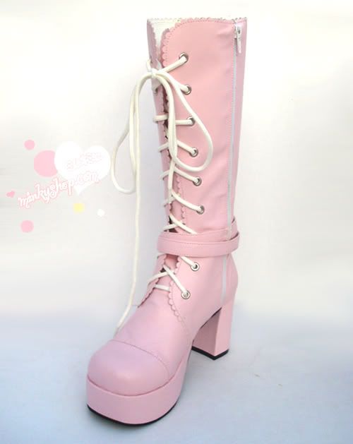 Lolita Heart Strap Boots