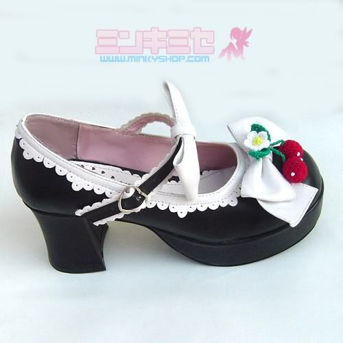 Strawberry Bow Lolita Heels