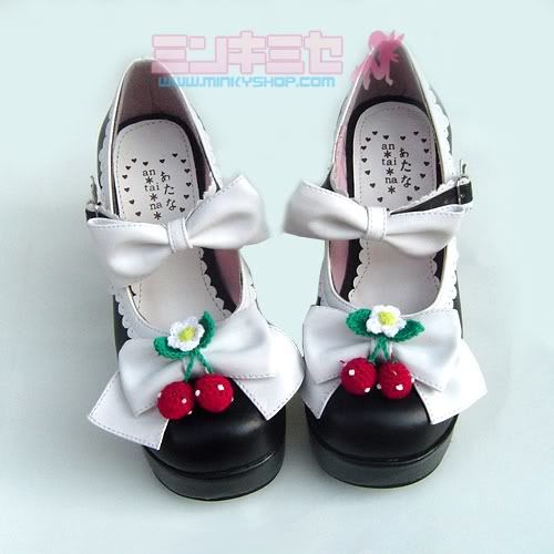 Strawberry Bow Lolita Heels