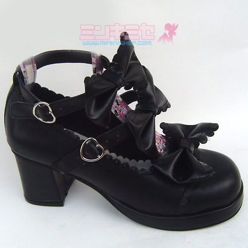 Scalloped Bow Lolita Shoes