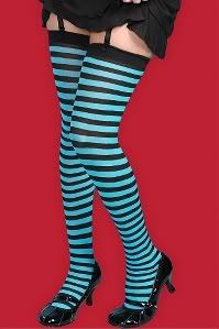 blue strip high knee socks Pictures, Images and Photos