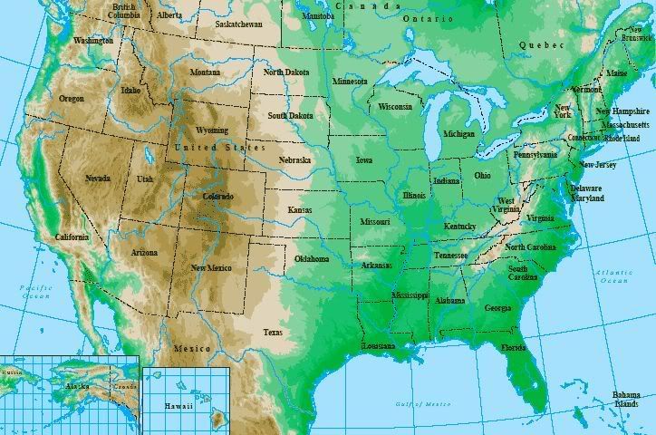 Usa Map Rocky Mountains