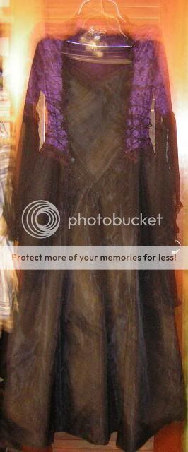 GOTHIC BLACK LACE PURPLE VELVET DRESS Eternal NYC Size M  