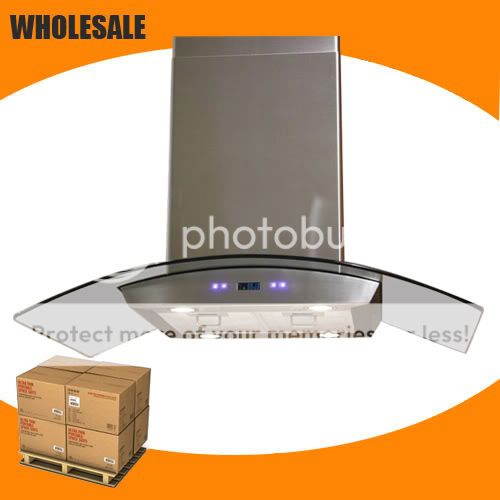 36 GLASS ISLAND STAINLESS STEEL RANGE HOOD D I36  