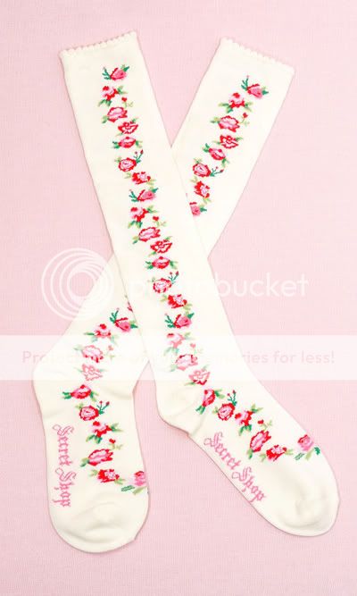 SWEET GOTHIC LOLITA ROSE KNEE HIGH SOCKS AP STYLE KERA  