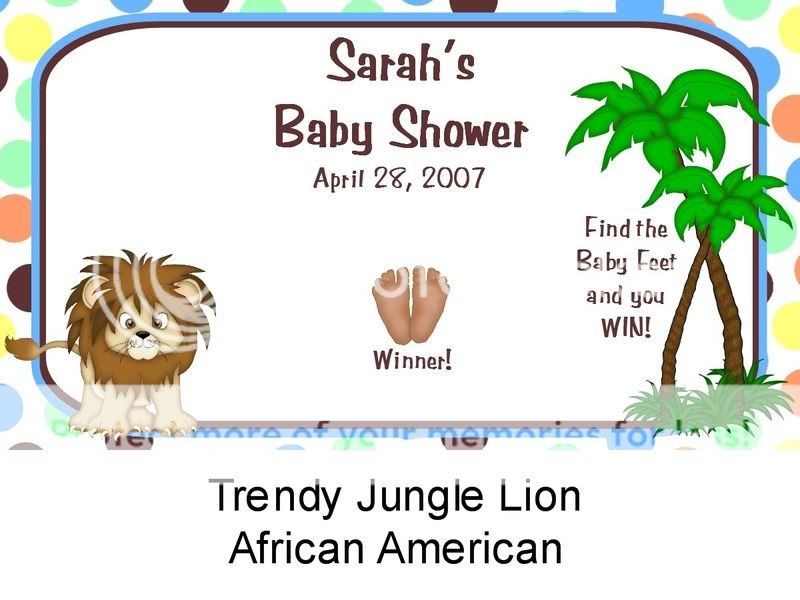 Trendy Jungle Lion Baby Shower Scratch Tickets FUN  